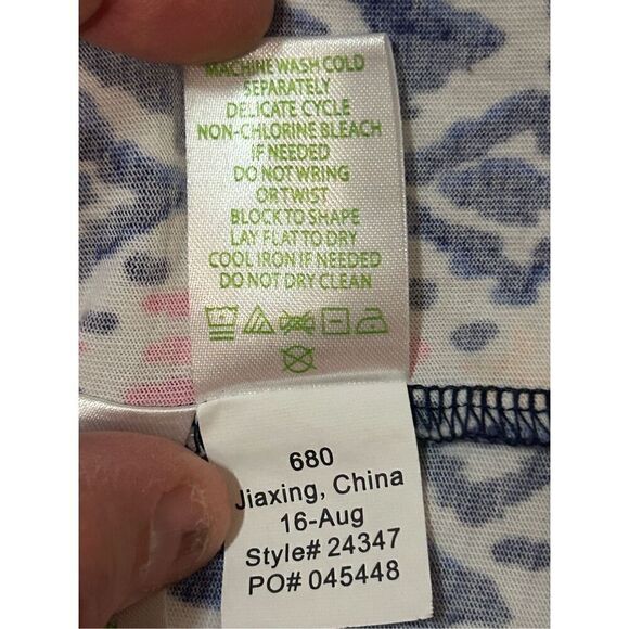 Lilly Pulitzer‎ Ocean Ridge Shift Dress Batik Print Navy White Pink S BIN P - Picture 9 of 10